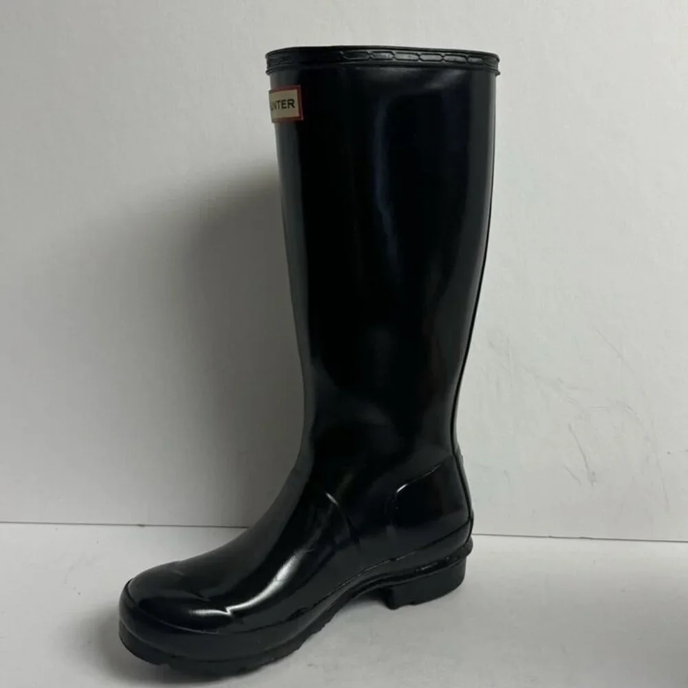 Hunter Original Gloss Rain Boot Black Size 4 M Boys